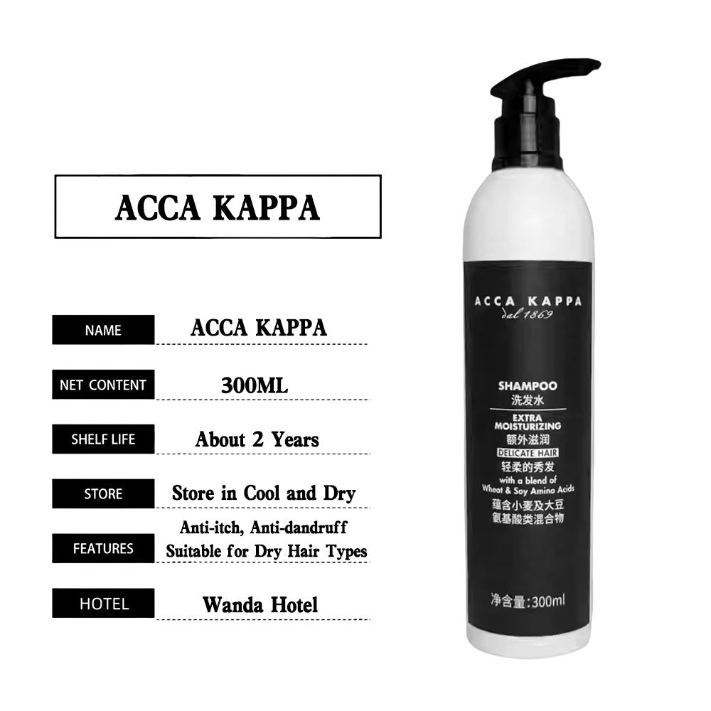 Wanda Vista Hotel Shampoo & Shower Gel & Conditioner & Body Lotion 300ML ACCA KAPPA