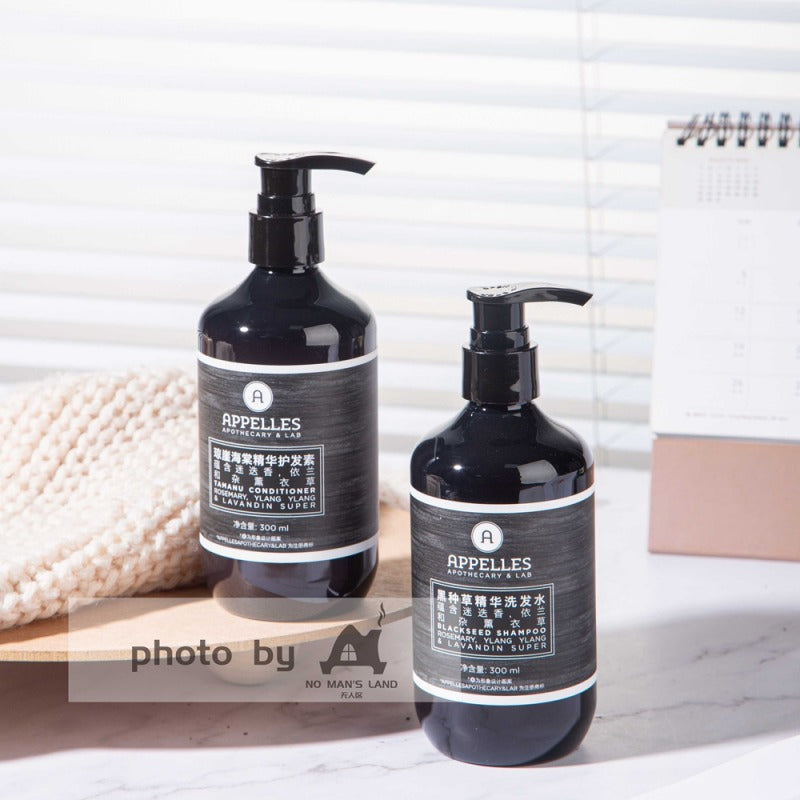 2 bottles of APPELLES Nigella Sativa shampoo and conditioner.