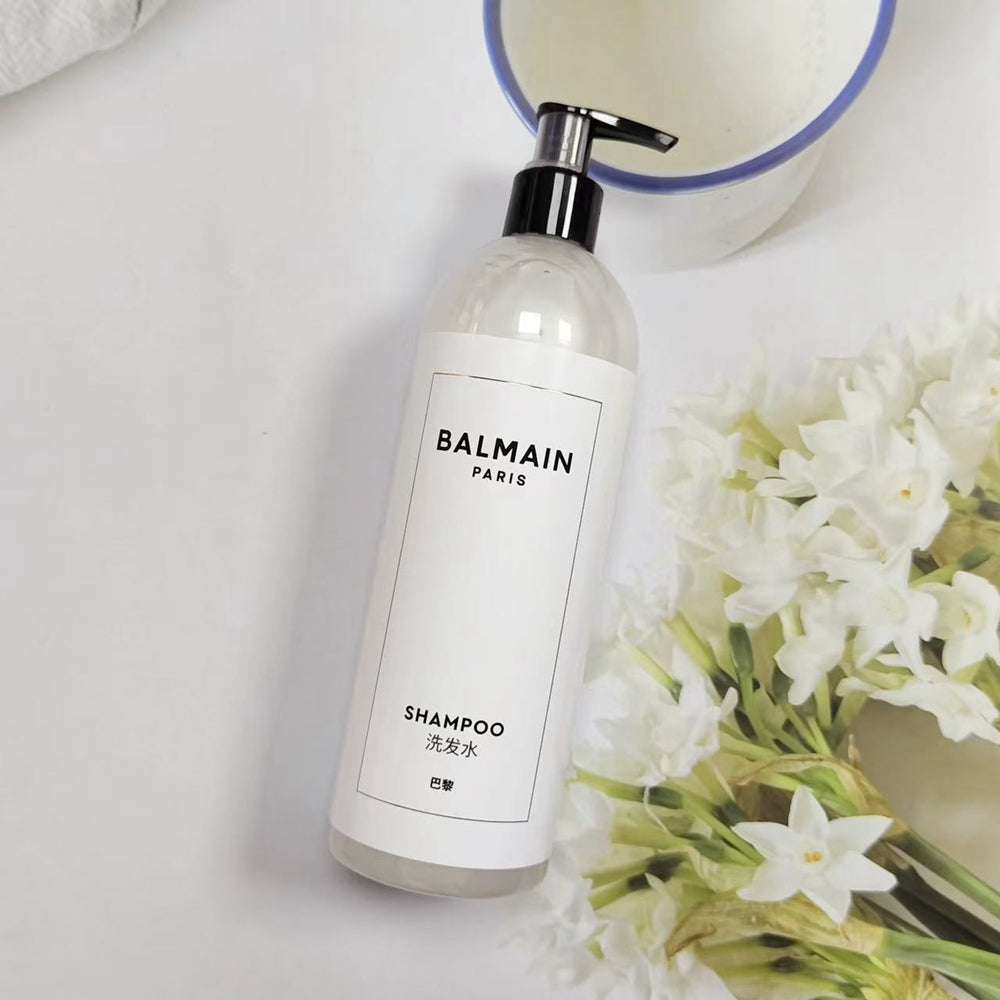 one bottle of balmain shampoo.