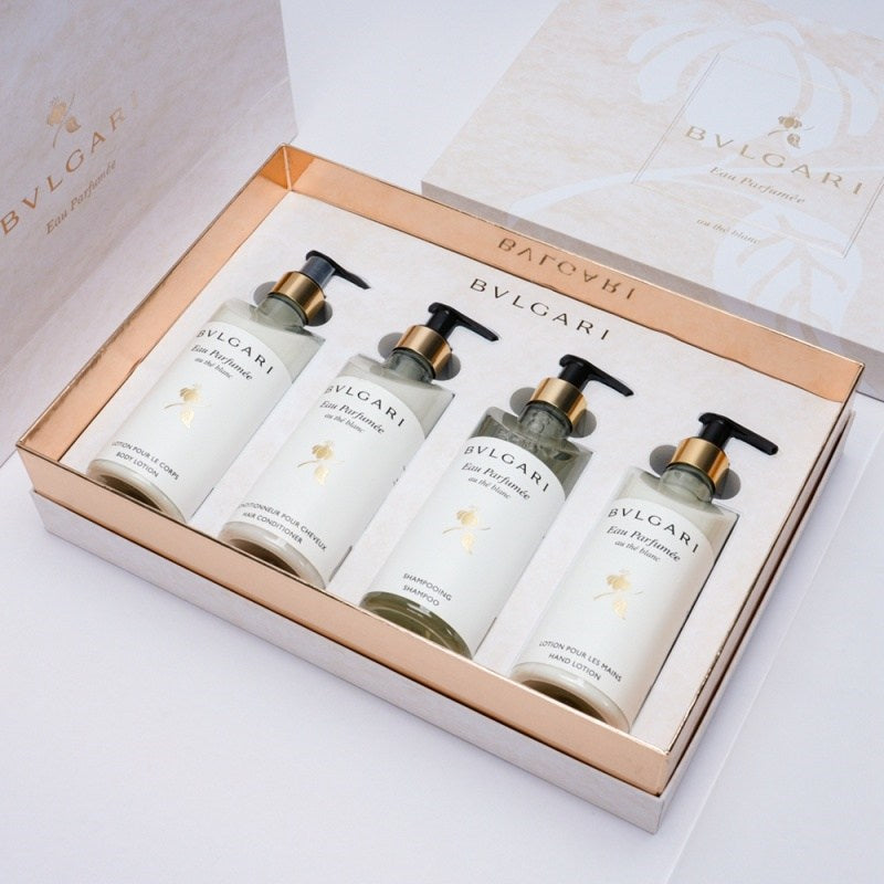 Bvlgari Hotel Shampoing & Gel Douche & Après-Shampoing & Lotion pour le Corps & liquide pour se laver les mains White Tea 300ML