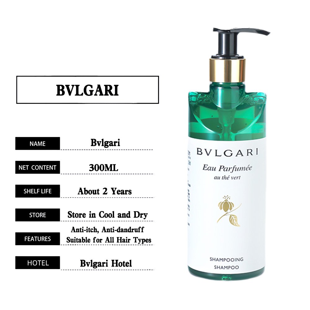 Bvlgari Hotel Shampoo and Shower Gel and Conditioner and Body Lotion and Hand Wash Green Tea Scents 10.1 oz