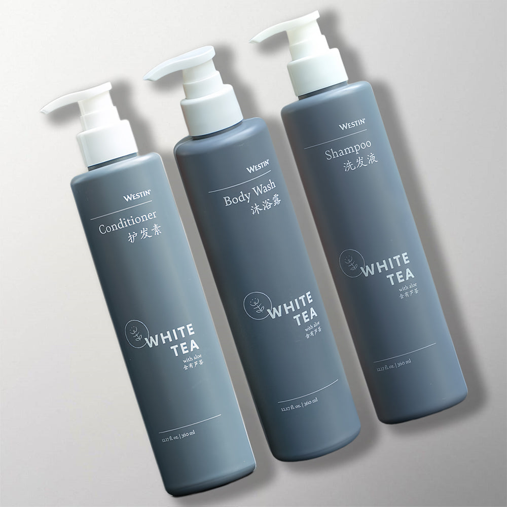 The Westin shampoo and body wash and conditoner toiletries 3 per bundle