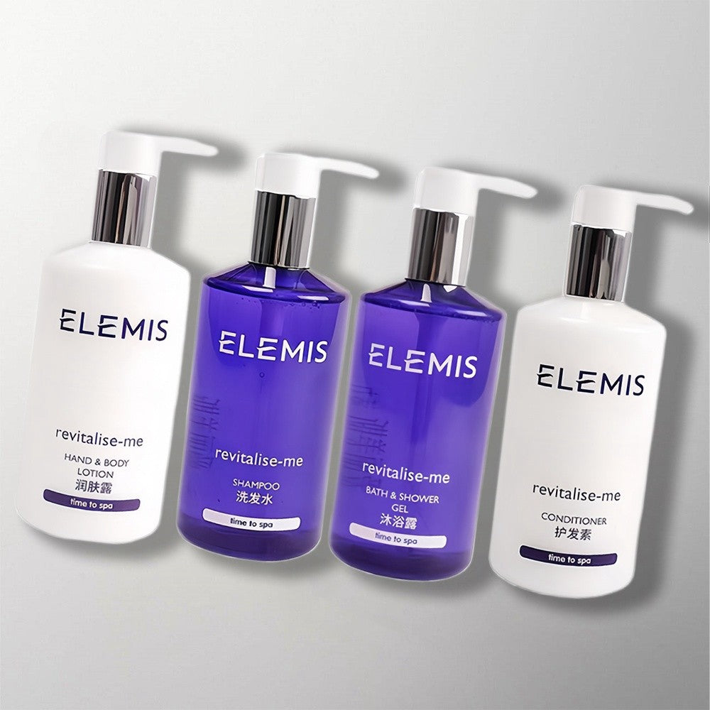 VOCO shampoo and conditioner and body & hand lotion and shower gel elemis toiletries 4 per bundle