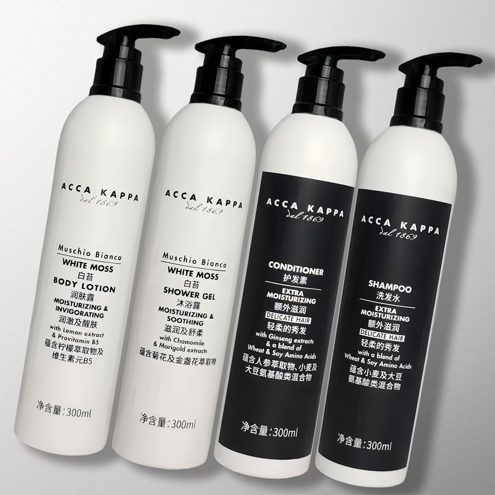ACCA KAPPA Shampoo & Shower Gel & Conditioner & Body Lotion for Wanda hotel toiletries
