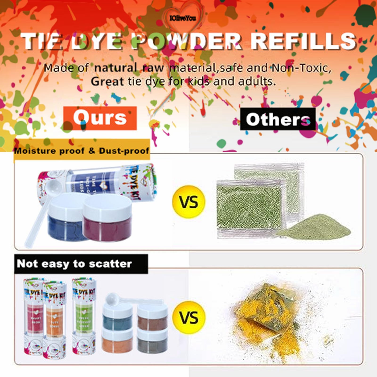 IOliveYou® Tie Dye Powder Refills - 12 Colors