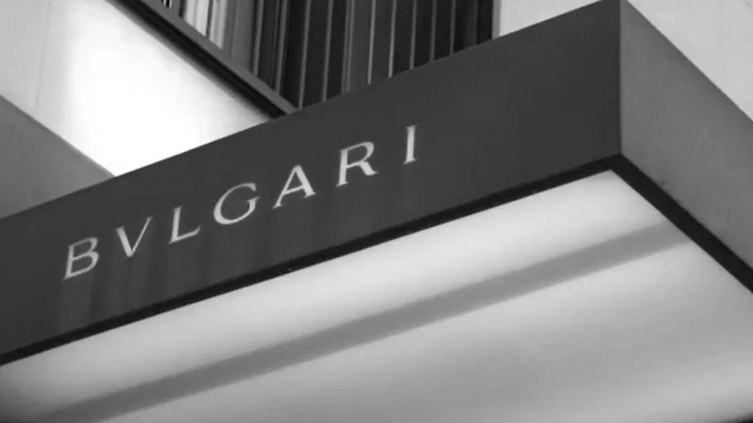 The doorplate of Bvlgari Hotel is clearly visible, with black tones