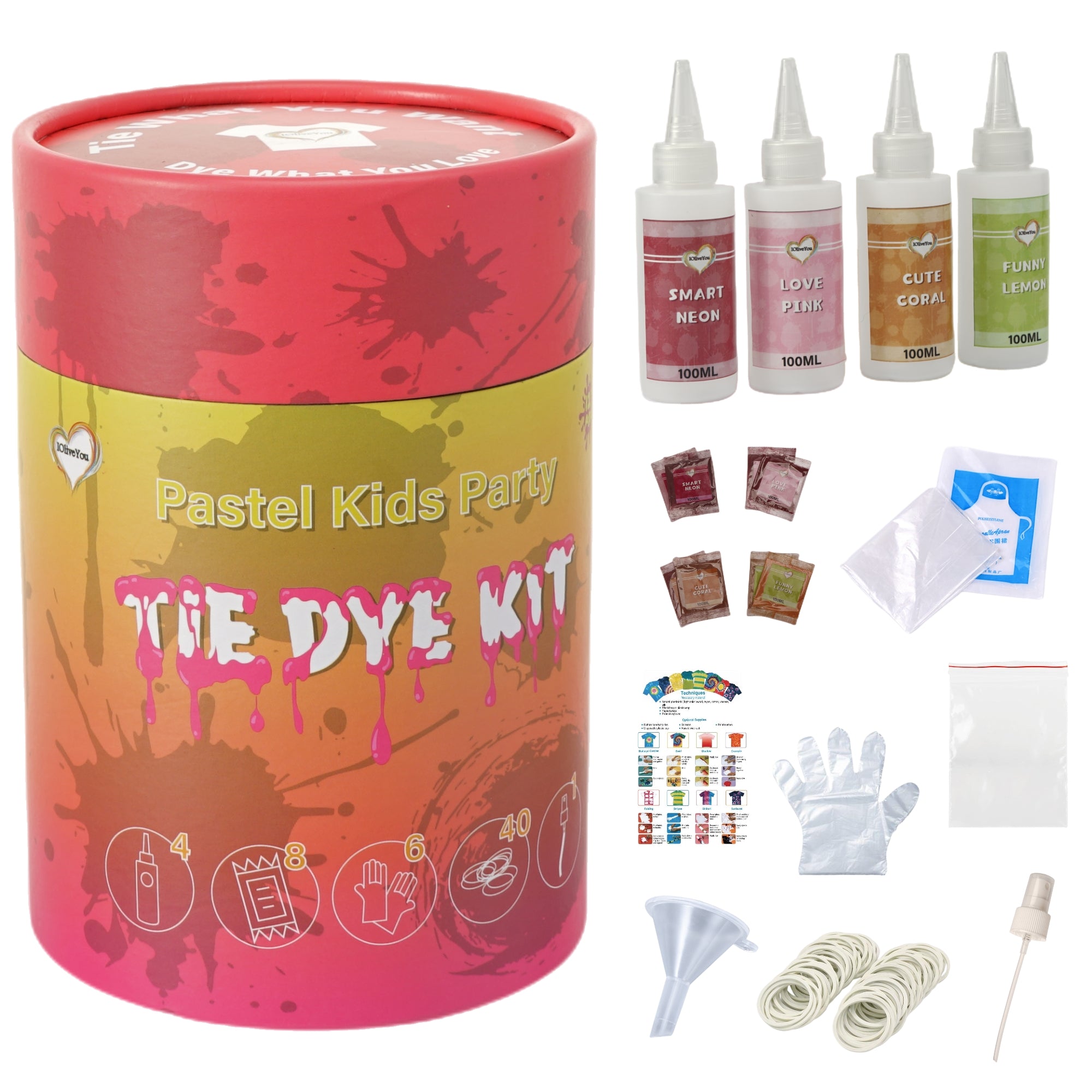 Tie Dye Kit of Pastel Kids Party Theme for Sale
