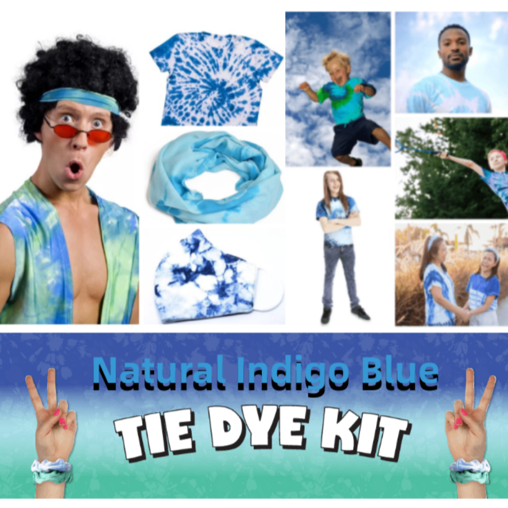  IOliveYou Blue-Indigo-Teel-Warm Tie Dye Kit in Natural