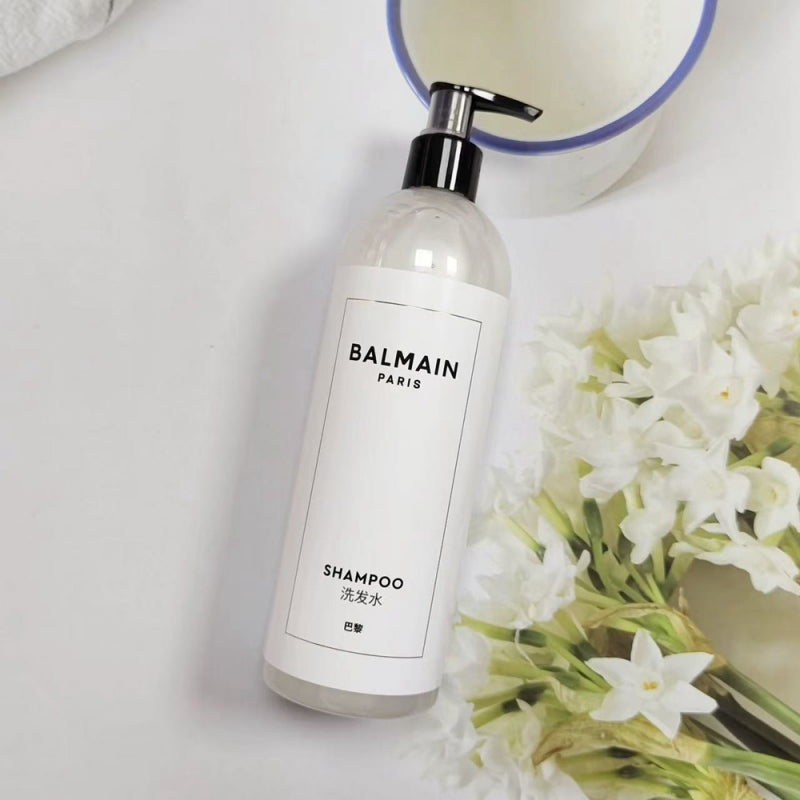 one bottle of balmain shampoo.