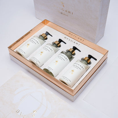 Bvlgari Hotel Shampoo &amp; Duschgel &amp; Spülung &amp; Körperlotion &amp; Handwäsche, Duft weißer Tee, 300 ml 