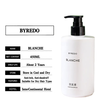 BYREDO BLANCHE Shampoing &amp; gel douche &amp; après-shampoing &amp; lotion pour le corps &amp;  nettoyant pour les mains 450 ml