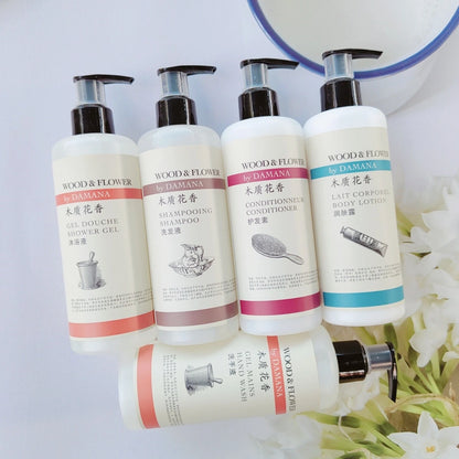 Shampooing, après-shampooing, gel douche, lait corporel ou savon liquide DAMANA 300ML