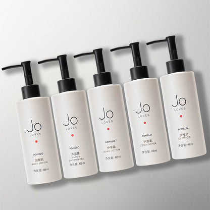 Love Hotel body lotion and shower gel and hand lotion and condtioner and shampoo jo loves toiletries 5 per bundle