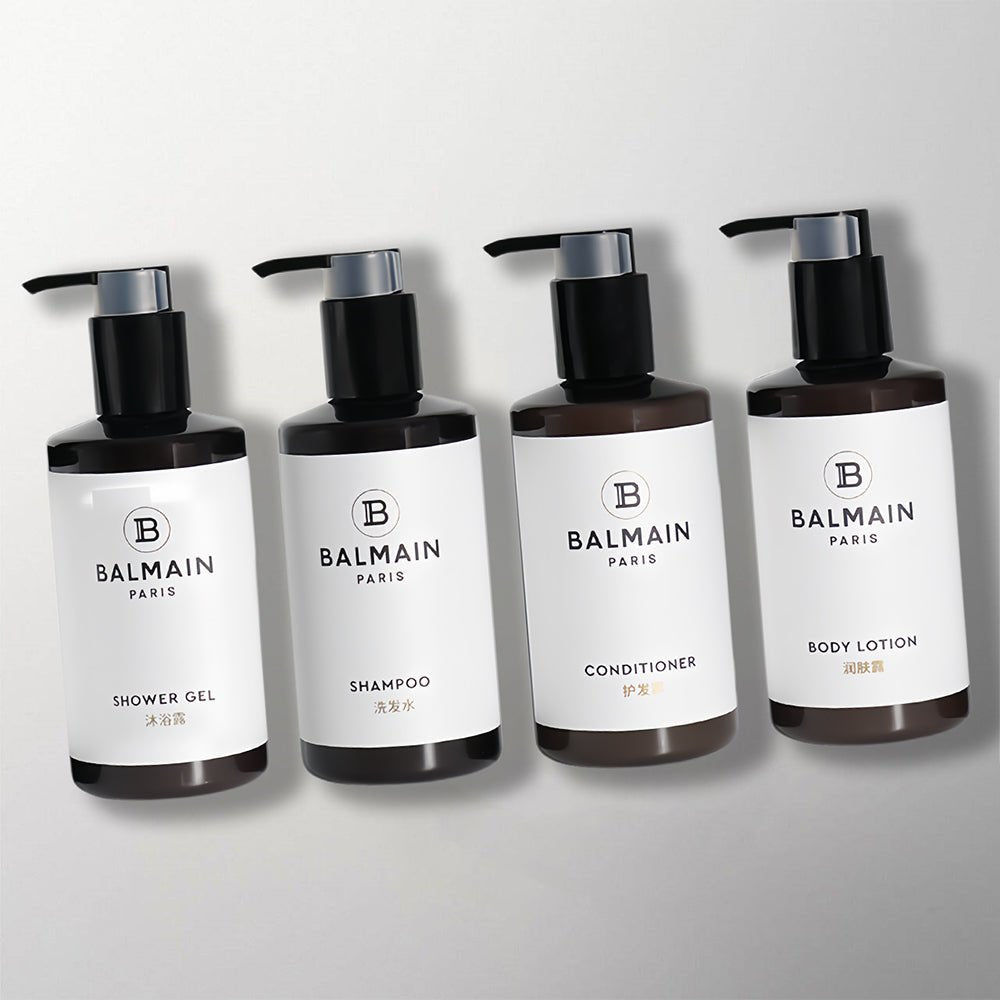 BALMAIN Shampoo Conditioner Shower Gel Body Lotion for Grand Hyatt Hotel toiletries.