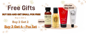  with every ￥79 and $99 order get free gift,such as Travel-Sized Shampoo Bundles